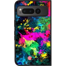 Coque Google Pixel Fold - Silicone rigide noir Splash paint