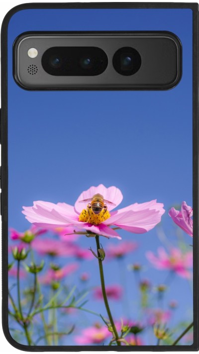Google Pixel Fold Case Hülle - Silikon schwarz Bee on a flower Spring 2026