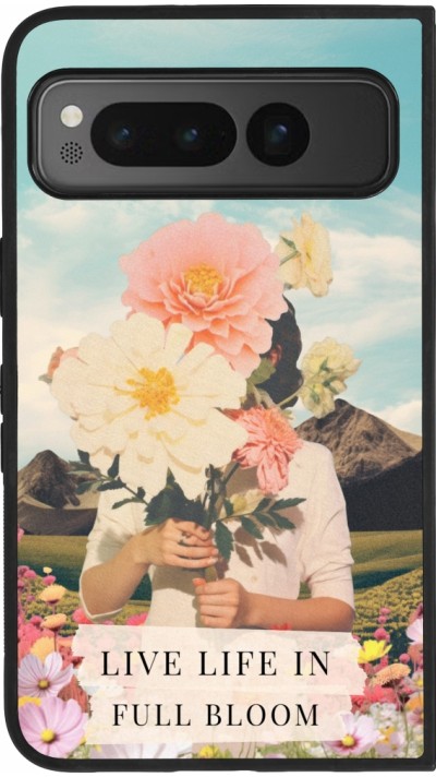 Google Pixel Fold Case Hülle - Silikon schwarz Live life in full moon Spring 2026