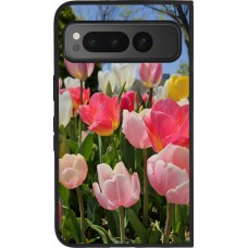 Google Pixel Fold Case Hülle - Silikon schwarz Tulips Spring 2026