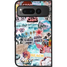 Google Pixel Fold Case Hülle - Silikon schwarz Summer 20 collage