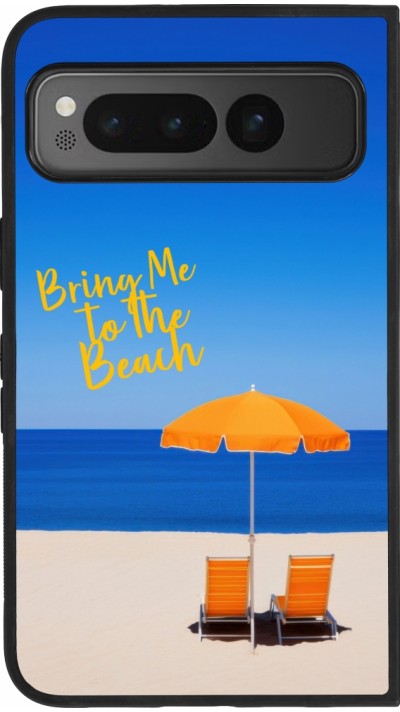 Coque Google Pixel Fold - Silicone rigide noir Summer 2025 Bring me to the beach