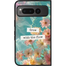 Coque Google Pixel Fold - Silicone rigide noir Summer 2025 Grow with the flow
