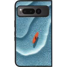 Coque Google Pixel Fold - Silicone rigide noir Orange surf Summer 2026