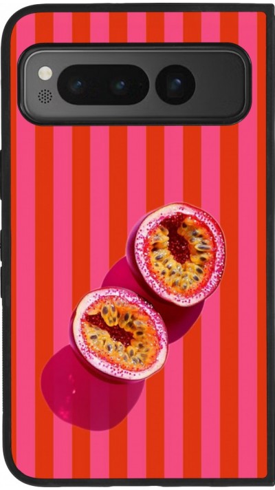 Coque Google Pixel Fold - Silicone rigide noir Passion fruit Summer 2026