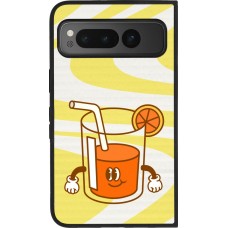 Coque Google Pixel Fold - Silicone rigide noir Summer drink 2026