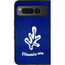 Coque Google Pixel Fold - Silicone rigide noir Vitamin sea Summer 2026
