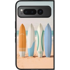 Google Pixel Fold Case Hülle - Silikon schwarz Summer surfboard 2025