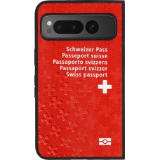 Coque Google Pixel Fold - Silicone rigide noir Swiss Passport