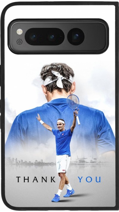 Coque Google Pixel Fold - Silicone rigide noir Thank you Roger