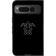 Coque Google Pixel Fold - Silicone rigide noir Turtles lines on black