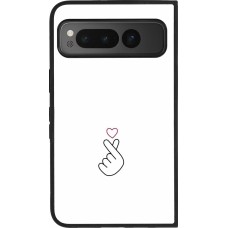 Coque Google Pixel Fold - Silicone rigide noir Valentine 2024 heat by Millennials