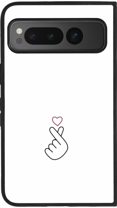 Coque Google Pixel Fold - Silicone rigide noir Valentine 2024 heat by Millennials