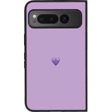 Google Pixel Fold Case Hülle - Silikon schwarz Valentine 2023 purpule single heart