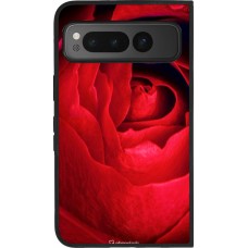 Coque Google Pixel Fold - Silicone rigide noir Valentine 2022 Rose