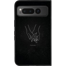 Coque Google Pixel Fold - Silicone rigide noir Valentine 2023 hands forever