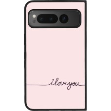 Coque Google Pixel Fold - Silicone rigide noir Valentine 2023 i love you writing