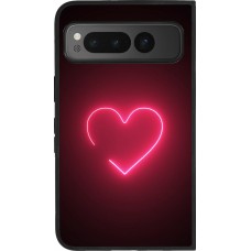 Google Pixel Fold Case Hülle - Silikon schwarz Valentine 2023 single neon heart
