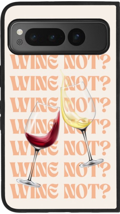 Coque Google Pixel Fold - Silicone rigide noir Wine not