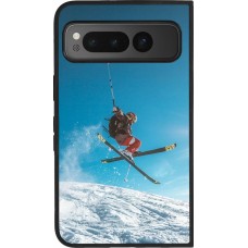 Coque Google Pixel Fold - Silicone rigide noir Winter 22 Ski Jump