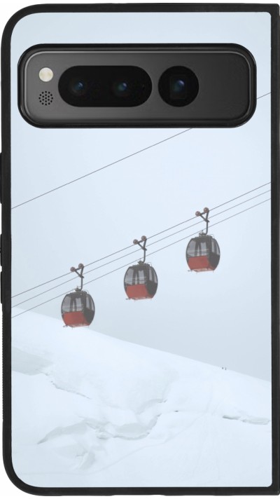 Coque Google Pixel Fold - Silicone rigide noir Winter 22 ski lift