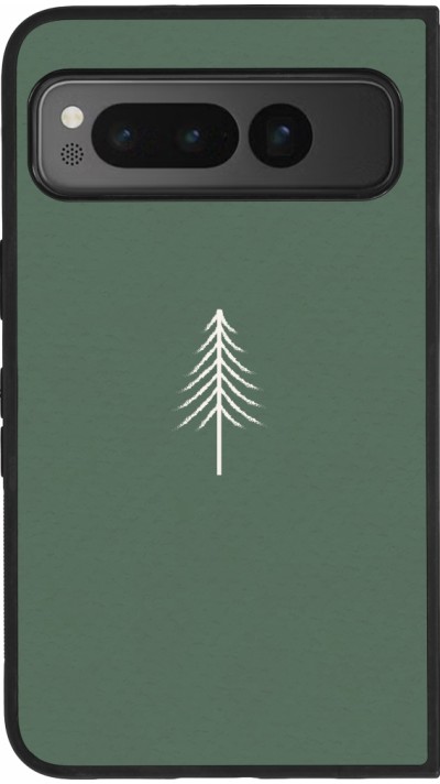 Google Pixel Fold Case Hülle - Silikon schwarz Christmas 22 minimalist tree