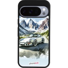 Google Pixel 10 / Pixel 10 Pro Case Hülle - Silikon schwarz Porsche 911 Berg Aquarell
