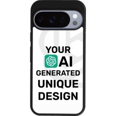Coque Google Pixel 10 / Pixel 10 Pro - Silicone rigide noir Unique au monde générée par intelligence artificielle (AI) avec vos idées