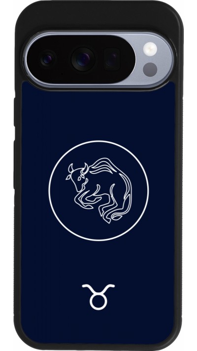 Coque Google Pixel 10 / Pixel 10 Pro - Silicone rigide noir Astrologie Taureau