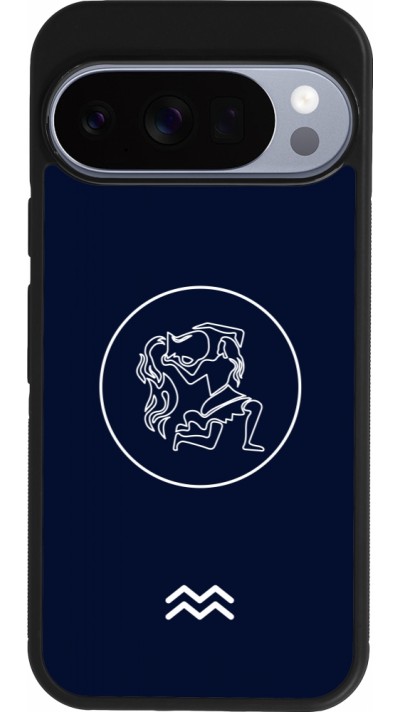 Coque Google Pixel 10 / Pixel 10 Pro - Silicone rigide noir Astrologie Verseau