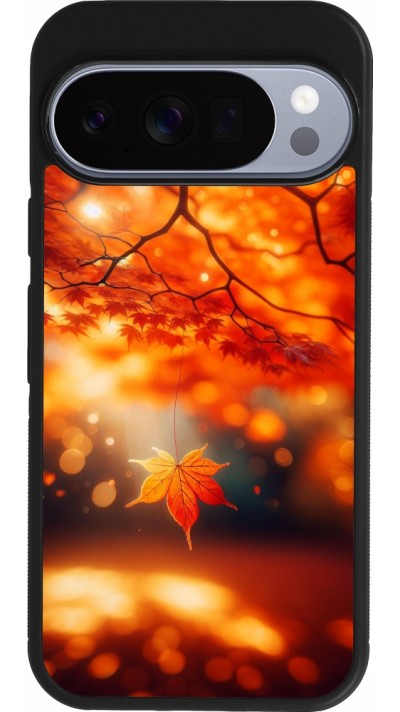 Google Pixel 10 / Pixel 10 Pro Case Hülle - Silikon schwarz Herbst Magisch Orange
