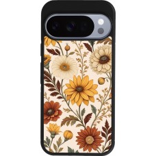 Coque Google Pixel 10 / Pixel 10 Pro - Silicone rigide noir Autumn 25 Flower pattern