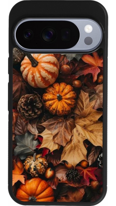 Coque Google Pixel 10 / Pixel 10 Pro - Silicone rigide noir Autumn 25 Pumpkin