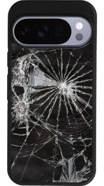 Coque Google Pixel 10 / Pixel 10 Pro - Silicone rigide noir Broken Screen