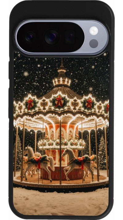 Coque Google Pixel 10 / Pixel 10 Pro - Silicone rigide noir Christmas 25 Carousel