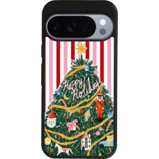 Coque Google Pixel 10 / Pixel 10 Pro - Silicone rigide noir Christmas 25 Happy Holiday