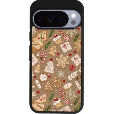 Coque Google Pixel 10 / Pixel 10 Pro - Silicone rigide noir Christmas 25 Pattern Ginger Cookie