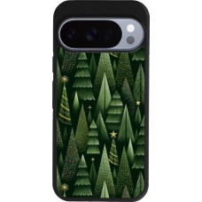 Coque Google Pixel 10 / Pixel 10 Pro - Silicone rigide noir Christmas 25 Pattern Xmas Tree