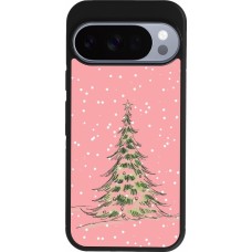 Coque Google Pixel 10 / Pixel 10 Pro - Silicone rigide noir Christmas 25 Pink Tree