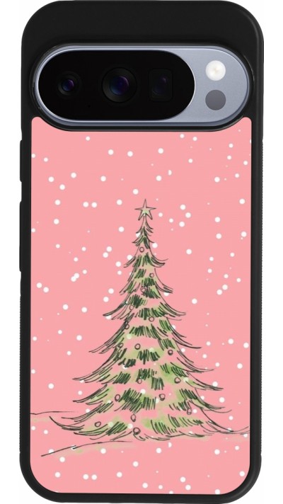 Coque Google Pixel 10 / Pixel 10 Pro - Silicone rigide noir Christmas 25 Pink Tree