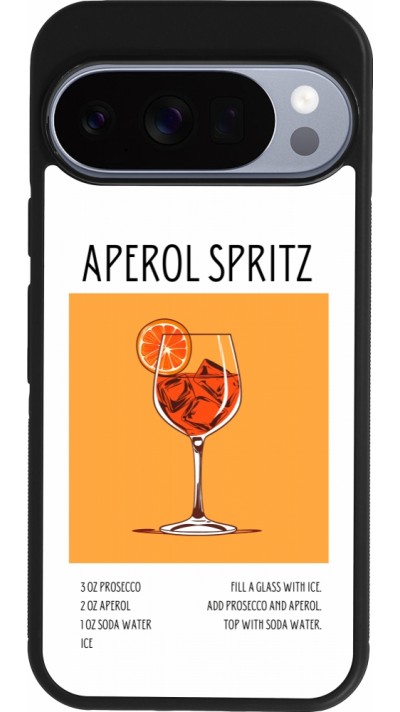 Coque Google Pixel 10 / Pixel 10 Pro - Silicone rigide noir Cocktail recette Aperol Spritz