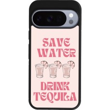 Coque Google Pixel 10 / Pixel 10 Pro - Silicone rigide noir Cocktail Save Water Drink Tequila