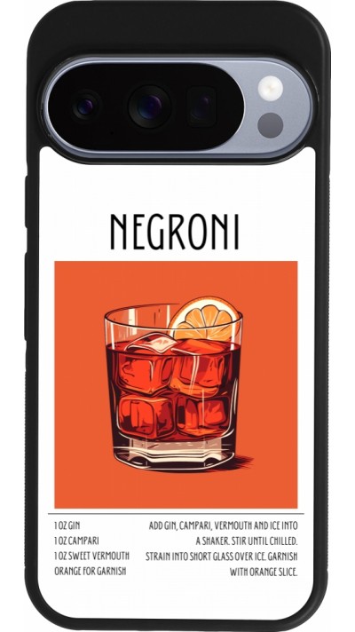 Coque Google Pixel 10 / Pixel 10 Pro - Silicone rigide noir Cocktail recette Negroni