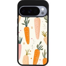 Coque Google Pixel 10 / Pixel 10 Pro - Silicone rigide noir Easter 2026 Illustration carrots