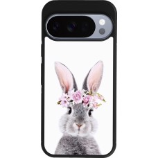 Coque Google Pixel 10 / Pixel 10 Pro - Silicone rigide noir Easter 2023 flower bunny