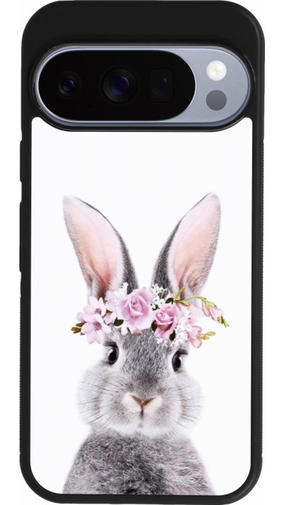Coque Google Pixel 10 / Pixel 10 Pro - Silicone rigide noir Easter 2023 flower bunny