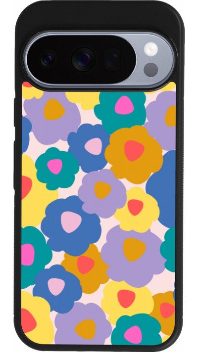 Coque Google Pixel 10 / Pixel 10 Pro - Silicone rigide noir Easter 2024 flower power