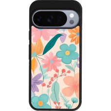 Coque Google Pixel 10 / Pixel 10 Pro - Silicone rigide noir Easter 2024 spring flowers