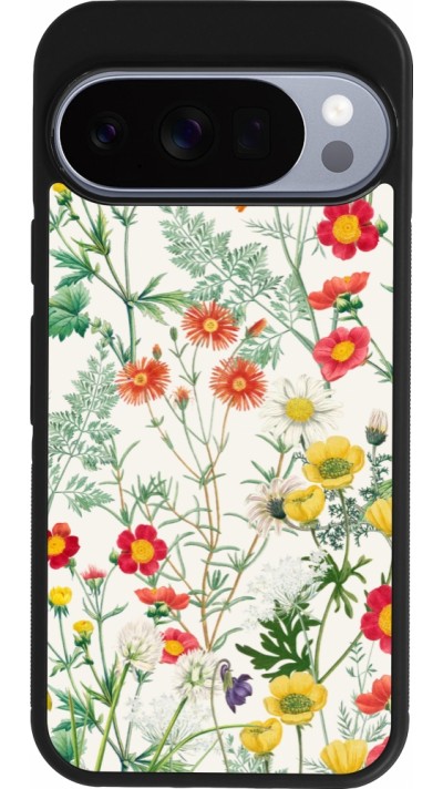 Google Pixel 10 / Pixel 10 Pro Case Hülle - Silikon schwarz Flora Botanical Wildlife