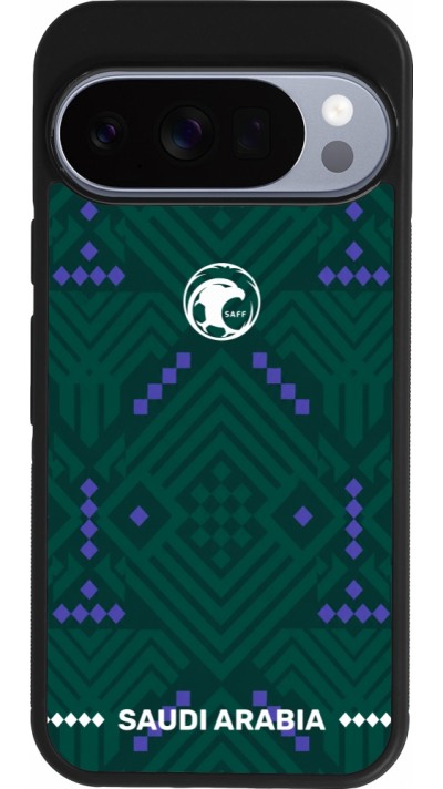 Google Pixel 10 / Pixel 10 Pro Case Hülle - Silikon schwarz Saudi Arabien 2026 personalisierbares Fussballtrikot